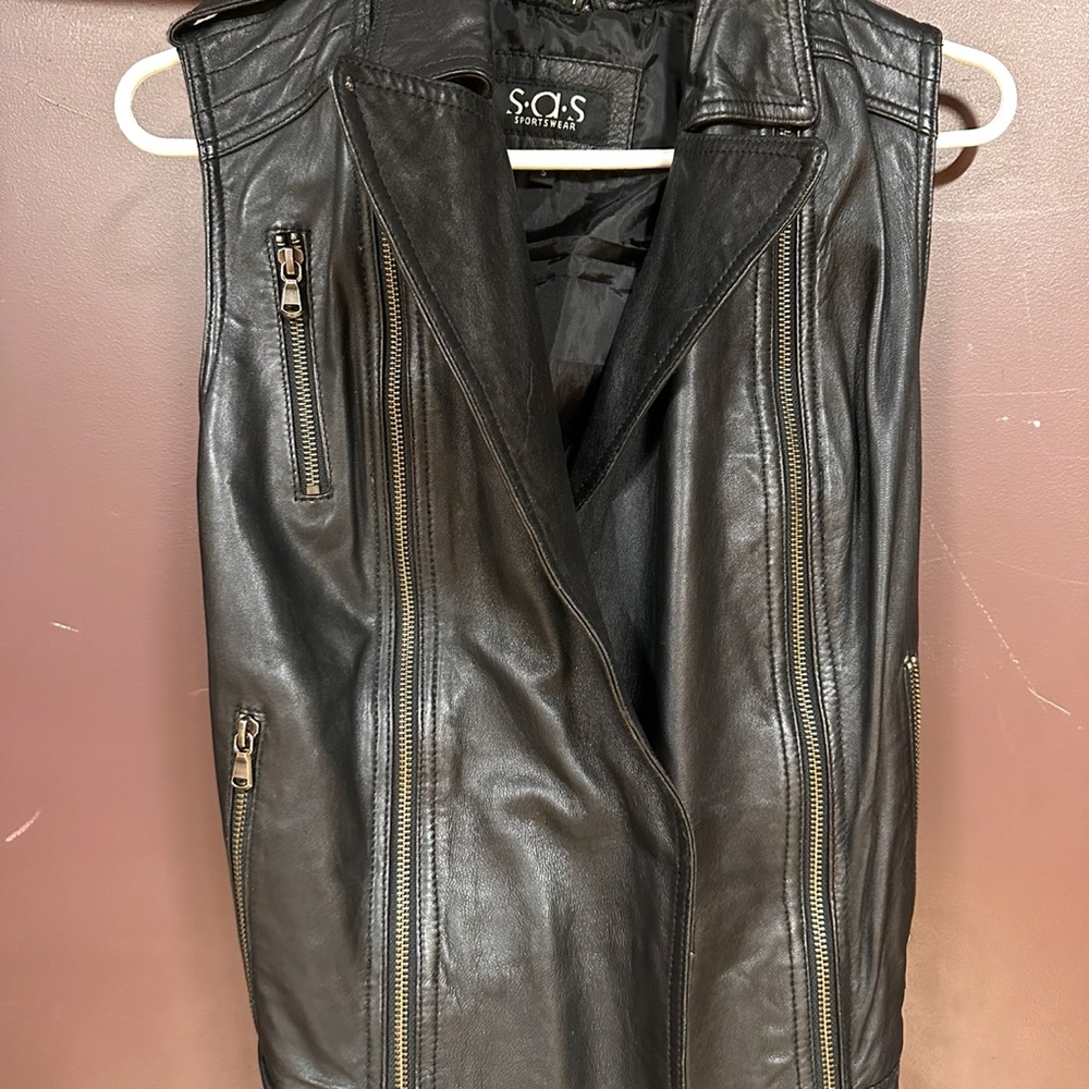 SAS Black Leather Vest